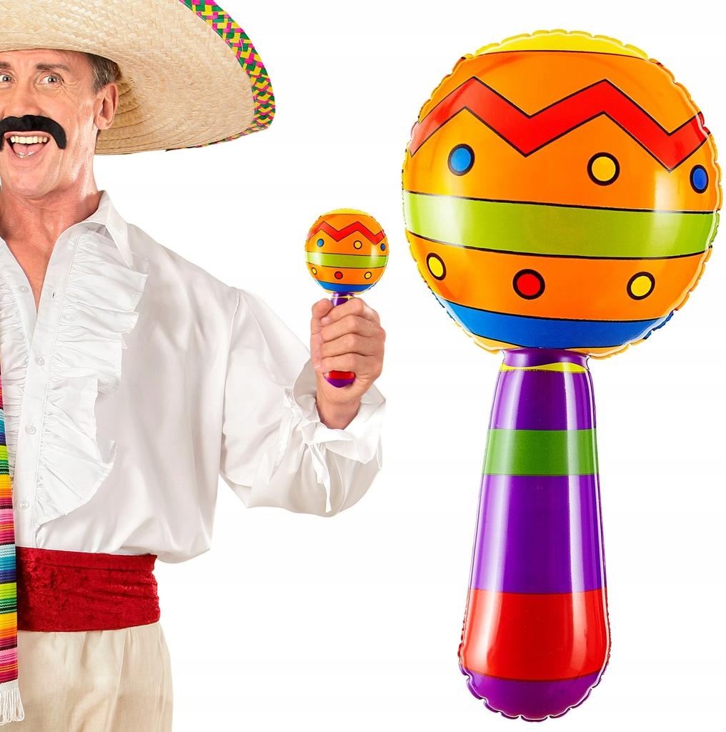 Aufblasbarer Bunter Maracas Rassel Aufblasbares Instrument Mexiko 20cm