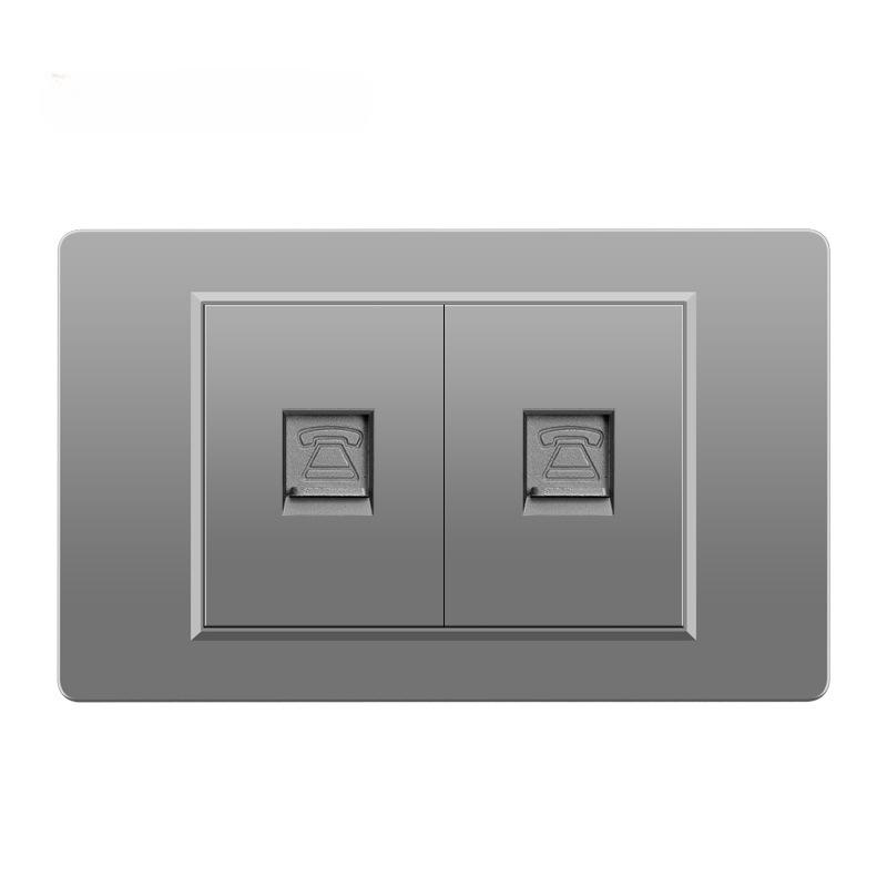 118 Type Switch Six-Hole Gray Wall Socket with Type-C 20W, Thai Style & PC Panel, Taiwan Socket
