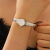 Retro Luxury Fashion Creativity Drip Oil Watch Shaped Strap Texture Design Stainless Steel Opening Bracelet For Women