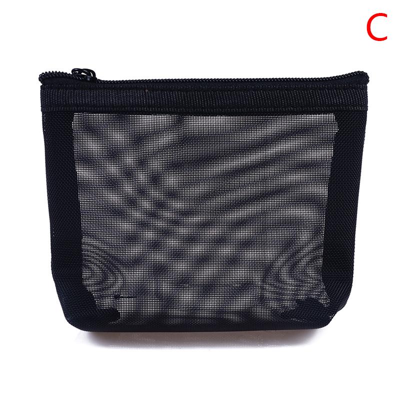 Portable Mesh Transparent Cosmetic Bag Makeup Case Women Travel Zipper Make Up Organizer Wash Toiletry Beauty Storage Bag Pouch
