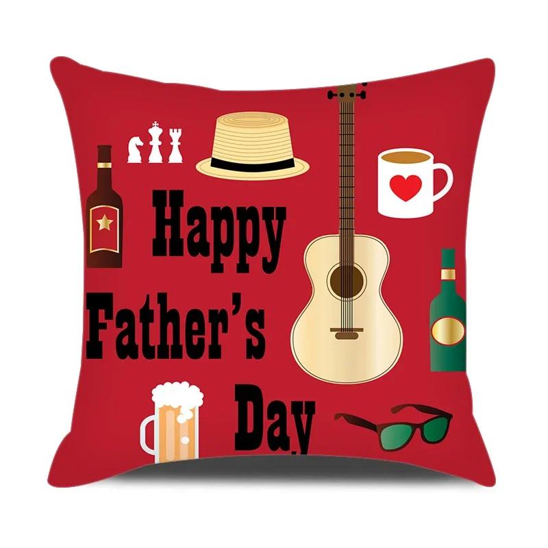 Vatertagsgeschenke Kissenbezug 18x18 Zoll Ich liebe Papa Buchstaben Dekokissenbezug Party Zuhause Dekokissenbezug für Sofa