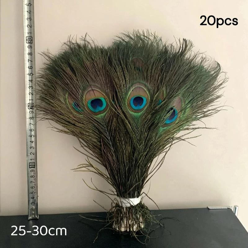 Natural Peacock Feathers 25-30cm 10-20Pcs Eco-friendly Real Plumes for Wedding Party Home Decor DIY Craft Use