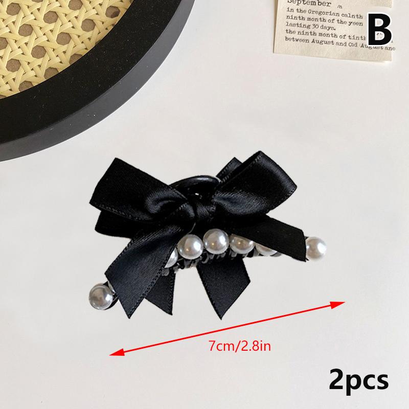 1/2 Stücke Niedliche Perlen Schleife Kleine Haarklammer Für Frauen Mädchen Süße Haarschmuck Haarnadel Mini Haarspangen Mode Haarschmuck