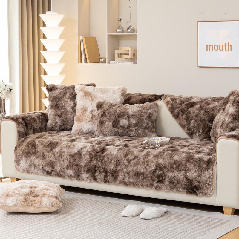 

Толстая нескользящая подушка для дивана: Флис Bubble Rabbit, устойчивый к грязи, теплый зимний чехол. 1*1 Cushion глубокая кофе