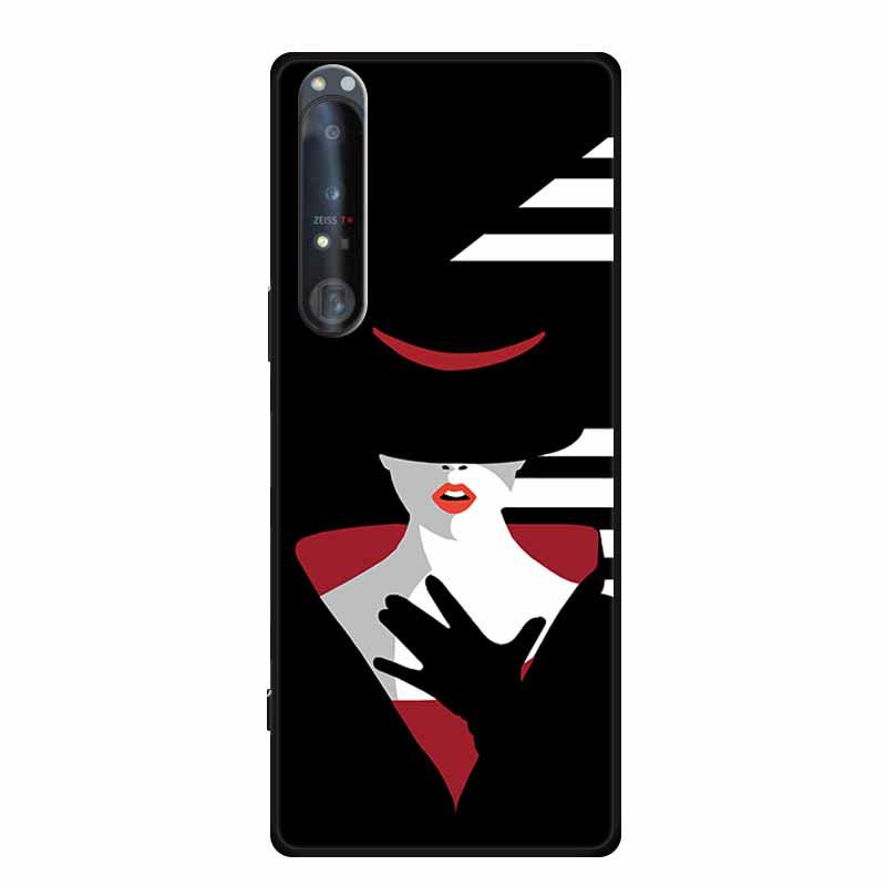 Embossed Color Painted Soft Case with Textured Design for Sony 1 IV Phone
