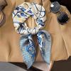 70cm Yellow Peony Imitation Silk Scarf for Women Thin Spring and Autumn Scarves Fashionable and Versatile Shawl Scarf Headscarf