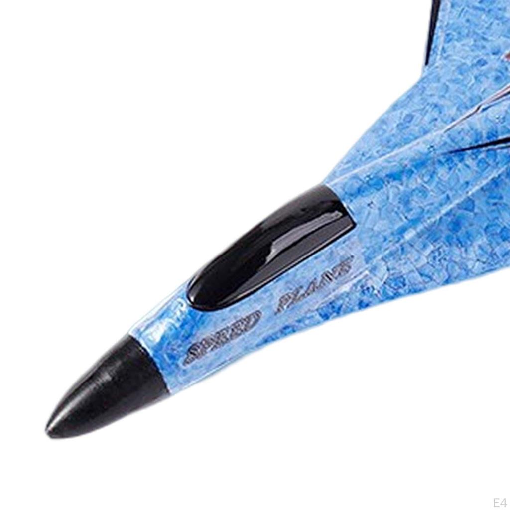2CH RC Plane Foam Glider with Light Outdoor Toys Ready Easy to Control Jet Fighter Toy for Adults