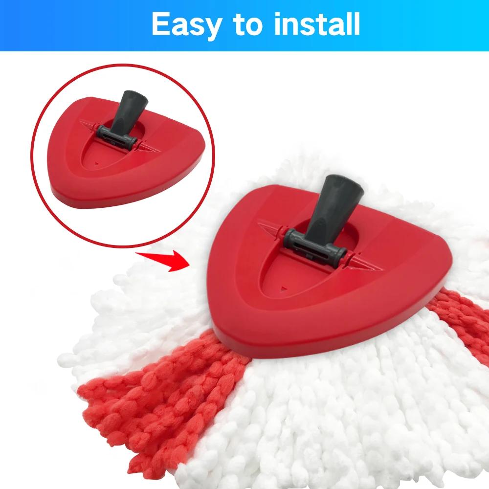 Mop Replace Heads, Mop Handle and Mop Base Replacement for Vileda/O-Cedar EasyWring 1-Tank Spin Mop System
