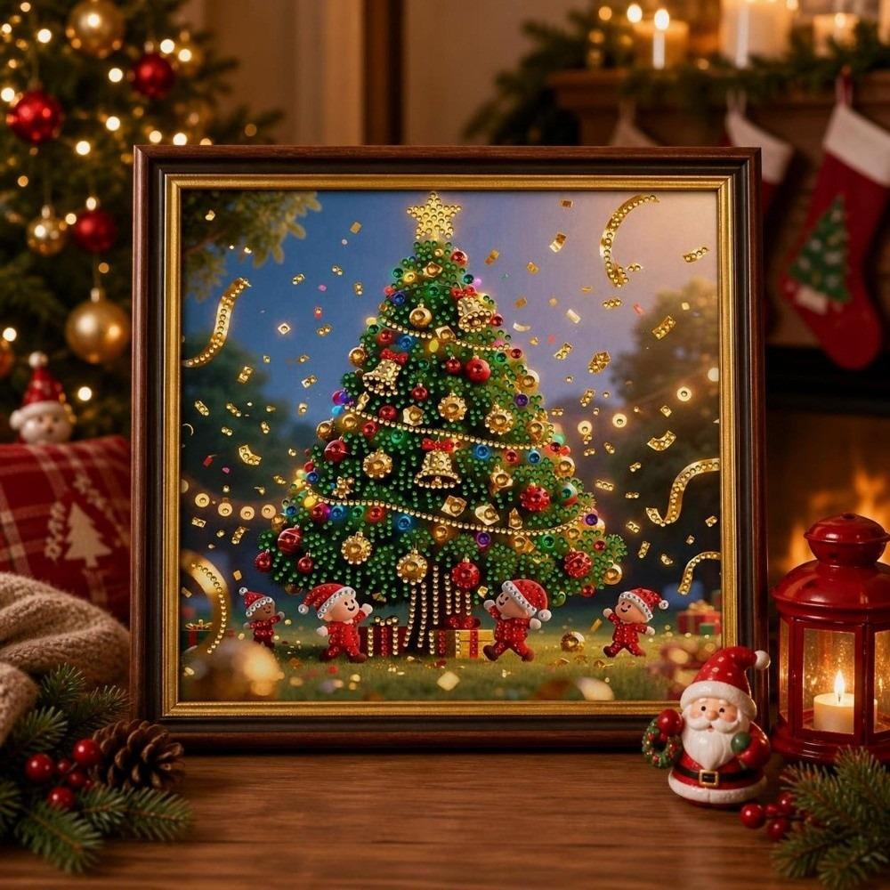 Single-Sided Drill Christmas Rhinestone Painting Art Kit Window Pendants