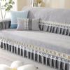 Lace Decorated Non-slip Sofa Cover Protector Chaise Four Season Universal Stretch Corner Sofa Cushion Towel 1/2/3/4-seater