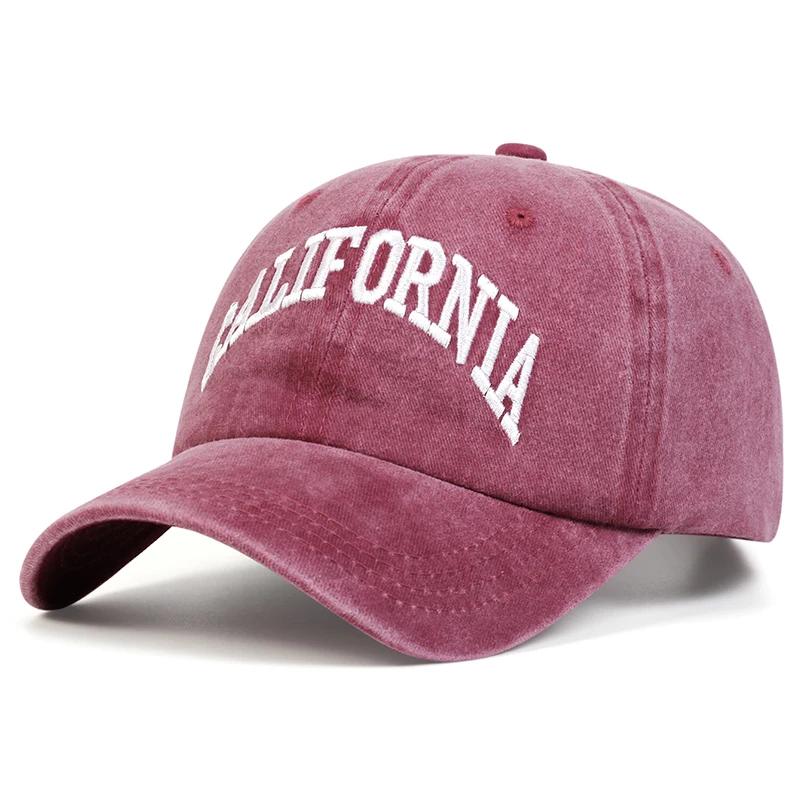 Unisex CALIFORNIA Letter Embroidery Wash Baseball Caps Spring and Autumn Outdoor Adjustable Casual Hats Sunscreen Hat Sports Cap