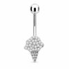 Silver Color Dangle Butterfly Flower Belly Button Ring Stainless Steel Sexy Navel Piercing Jewelry