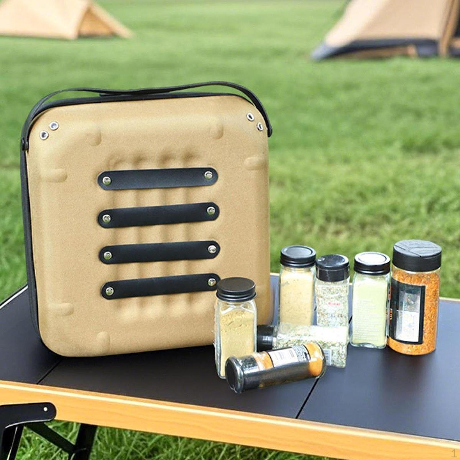 

Camping Condiment Storage Bag, Tool Case with Funnel And Cookware Holder for Fishing, хаки