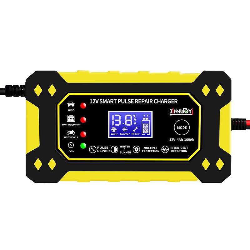 

Зарядное устройство для аккумуляторов мотоциклов и автомобилей 12 В 6 А с цифровым дисплеем, интеллектуальный импульсный ремонт свинцово-кислотных аккумуляторов