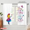 2pcs 2D Flat Printing Drapes Alice Watercolor Butterflies Quote Polyester Fabric Without Electricity Festive Holiday Perfect for