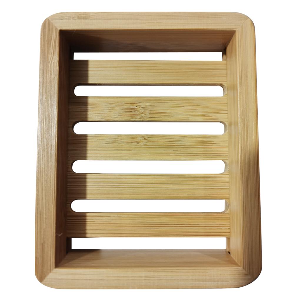 Soap Case Holder Moisture-proof Handmade Bamboo Storage Tray Draining Box Restaurant Washroom 7.9*12cm Wood Color