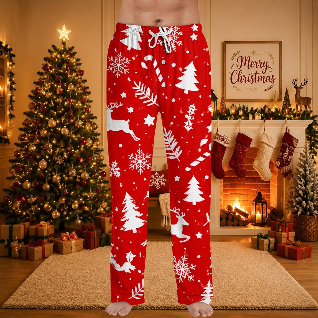 Men's Christmas Print Pajama Pants for Casual Sleepwear
