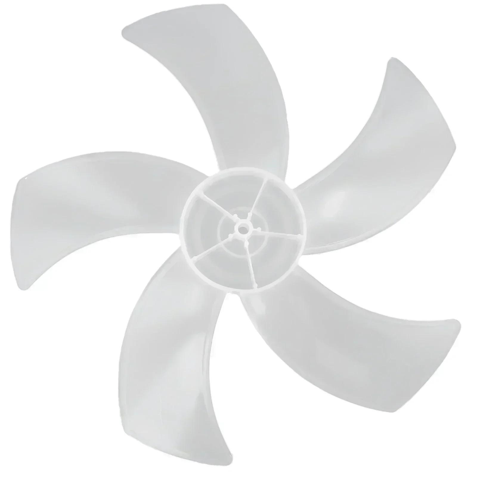 16 Zoll Haushalts-Kunststoff-Ventilatorflügel 5 Blätter Mit Mutterabdeckung Für Stand-/Tischventilator Zubehör weiß