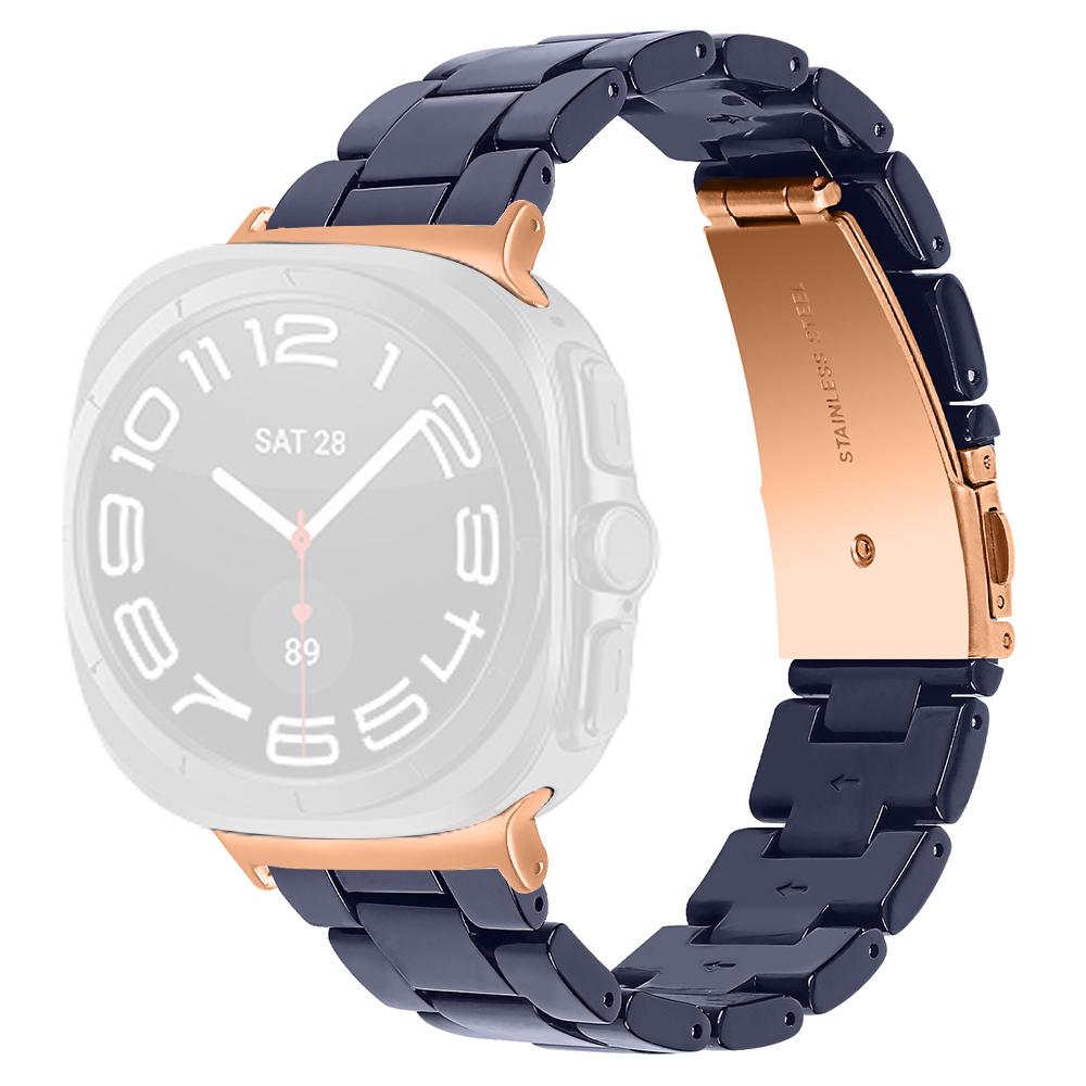 

Для Samsung Galaxy Watch Ultra (2025) Ремешок 47 мм из акриловой смолы, регулируемый браслет Midnight Blue