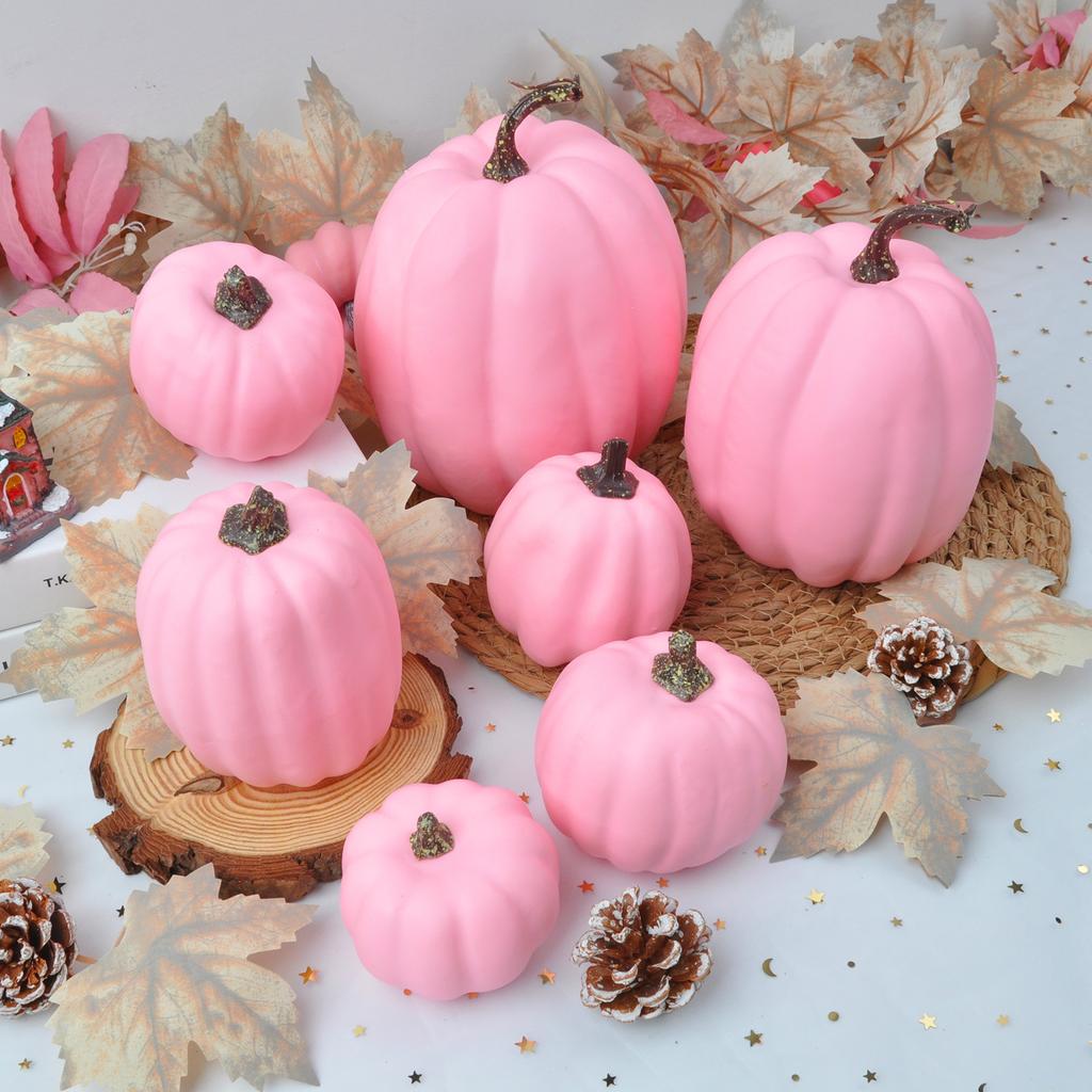 1Set Halloween Pumpkins Decor Foam Fake Pumpkins for Autumn Thanksgiving Halloween Farmhouse Table Realistic Decorations