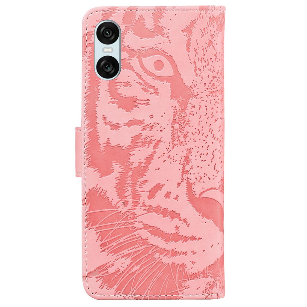 For Sony Xperia 10 VI Wallet Case Tiger Pattern PU Leather Folio Flip Phone Cover