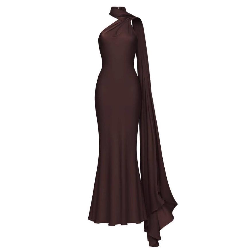 2025 Summer Trendy European & American Women's Halter Cape Slimming Dress