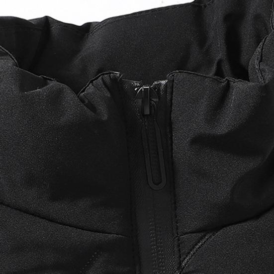 Herren Weste Mantel Stehkragen Ärmellos Reißverschluss Winterweste Oberbekleidung mit Taschen Einfarbig Verdickte Polsterung Baumwollmantel