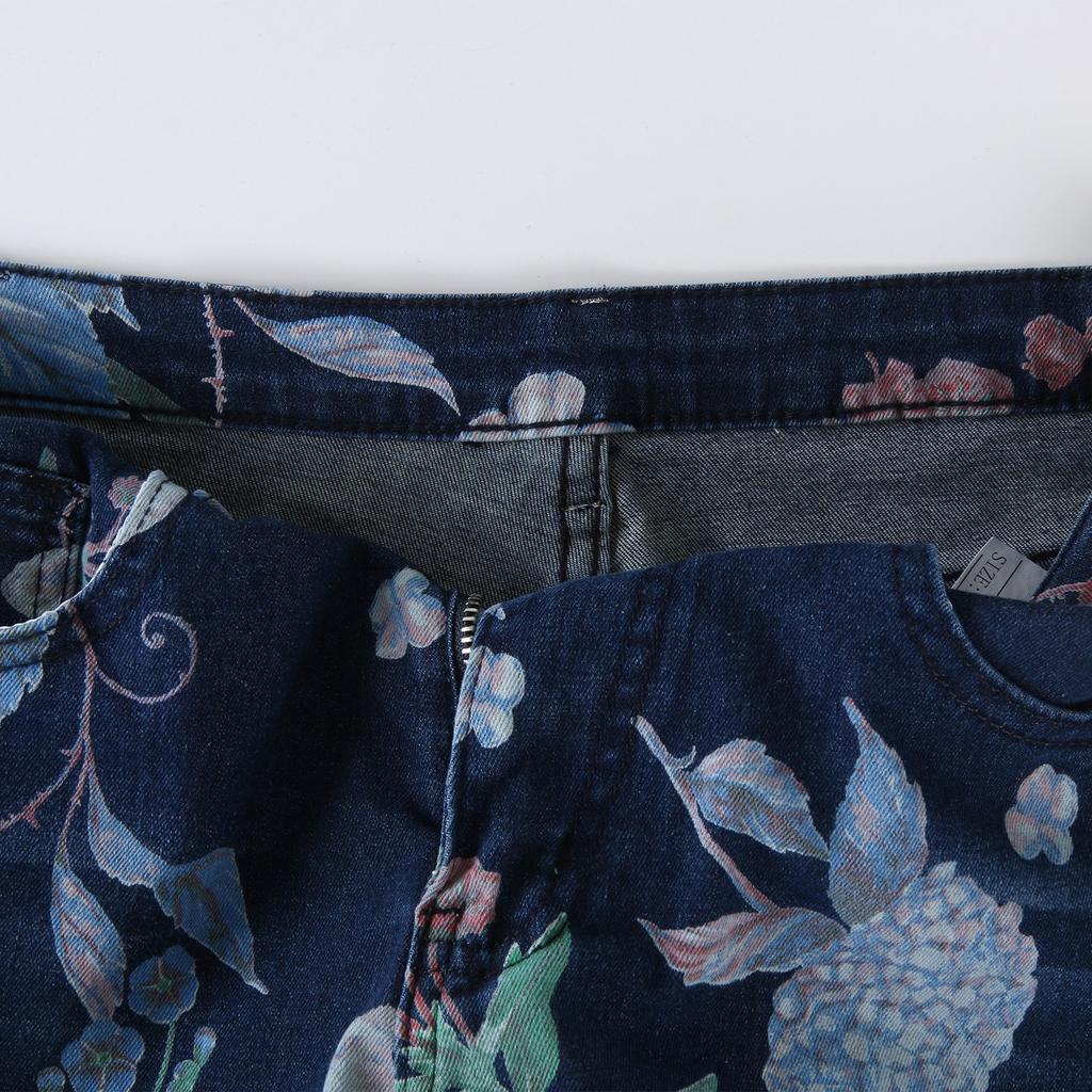 Damen Denim Klassisch Vielseitig Hohe Taille Modische Hose