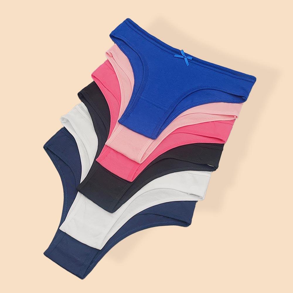 Moonflame 5 Pcs Underwear Girls Low Rise Cotton Briefs Sexy Lace Women's Panties