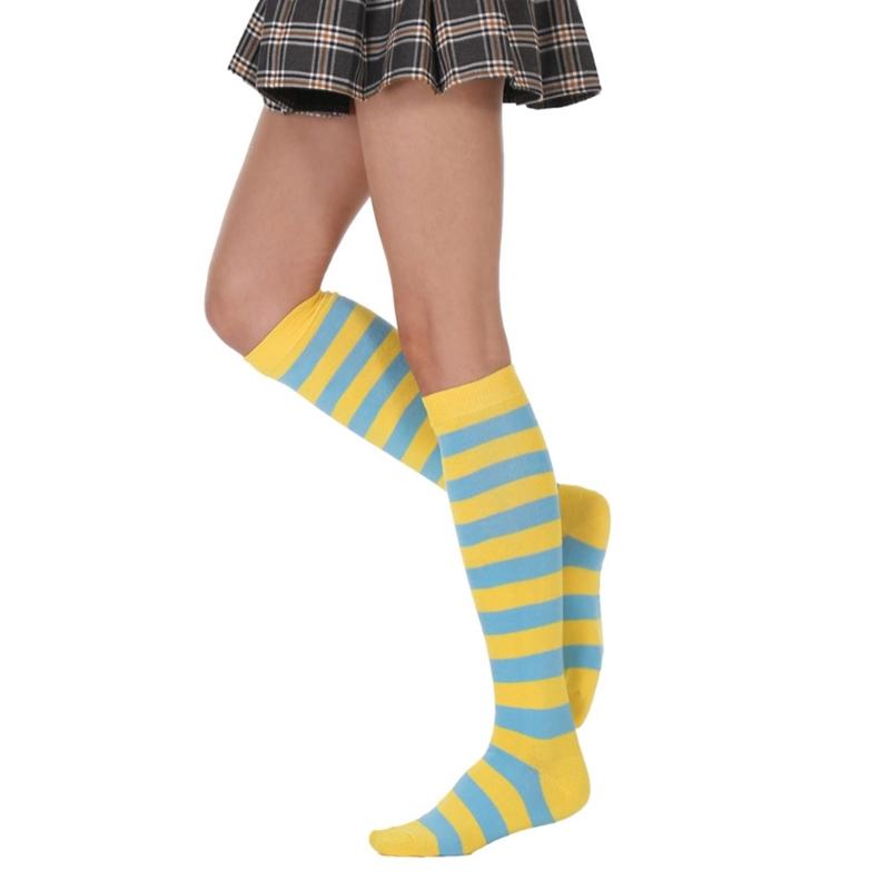 High Striped Socks Sweet Cute Striped Tube Sock Women Colorful Knee High Socks Long Tube Sports Socks for Women Girls
