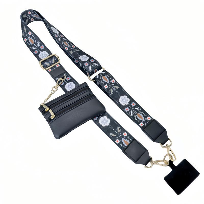 Adjustable Phone Strap With Zippered Pouch Fashion Mobile Phone Lanyard Crossbody With Wallet Phone Sleeve Accessories Pendant
