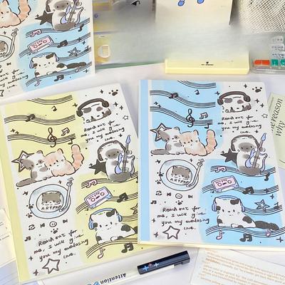 A5 süße Notebook Kawaii Cartoon Katze Welpen Notizblock schöne horizontale Innenseite Scrapbook Journal Student Supplies