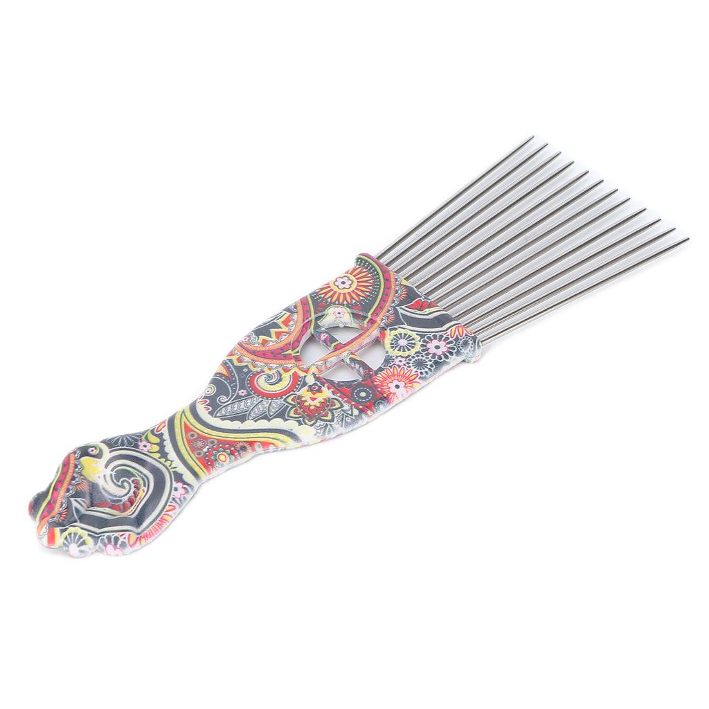 Hair Pick Comb Professional Afro Stainless Steel Detangle Hair Pick Comb for Curly Hair StylingK2