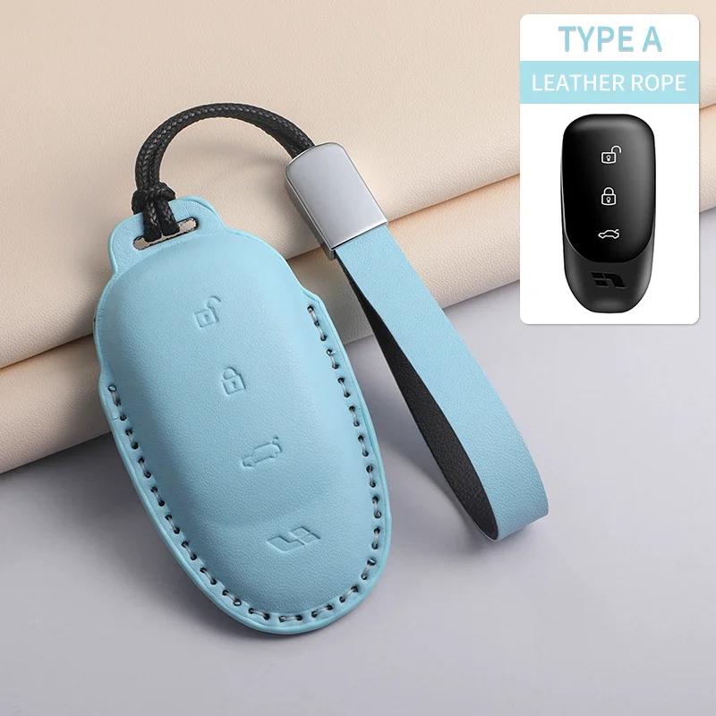 Pu Leather Car Key Case Cover For Lixiang L9 L8 L7 L6 Anti-Scratch Car Smart Remote Key Shell Protecter Decorative Accessories
