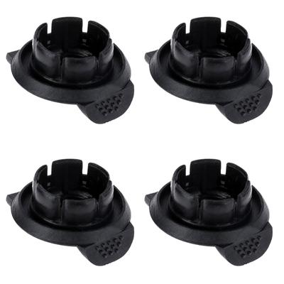Automotive Lighter Socket Covers, 4-Pack Insert-Style Pieces with Flared Collars and Dotted Finger Grips for Unused Openings and Missing Covers