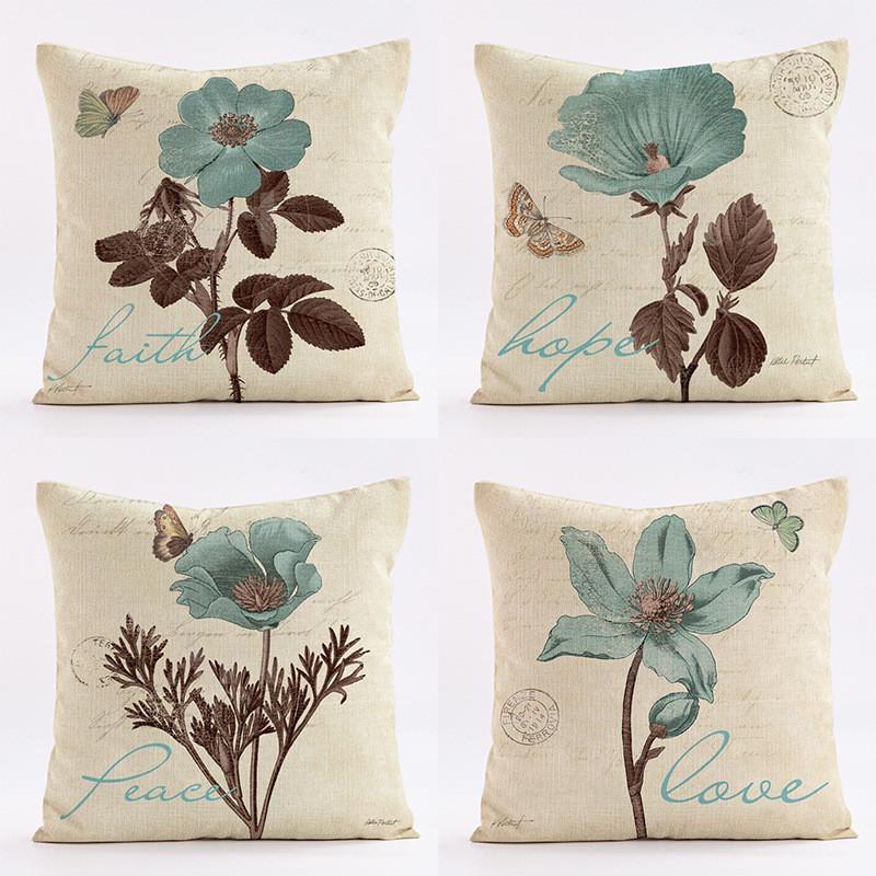 Floral Butterfly Pillowcase For Living Room Decor With Polyester Material For Home Use