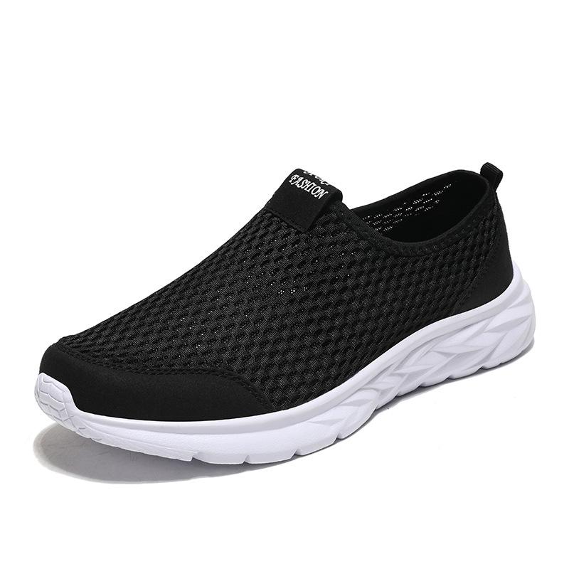 New shoes summer hollow breathable mesh shoes men's thick-soled lightweight casual sports shoes lazy shoes