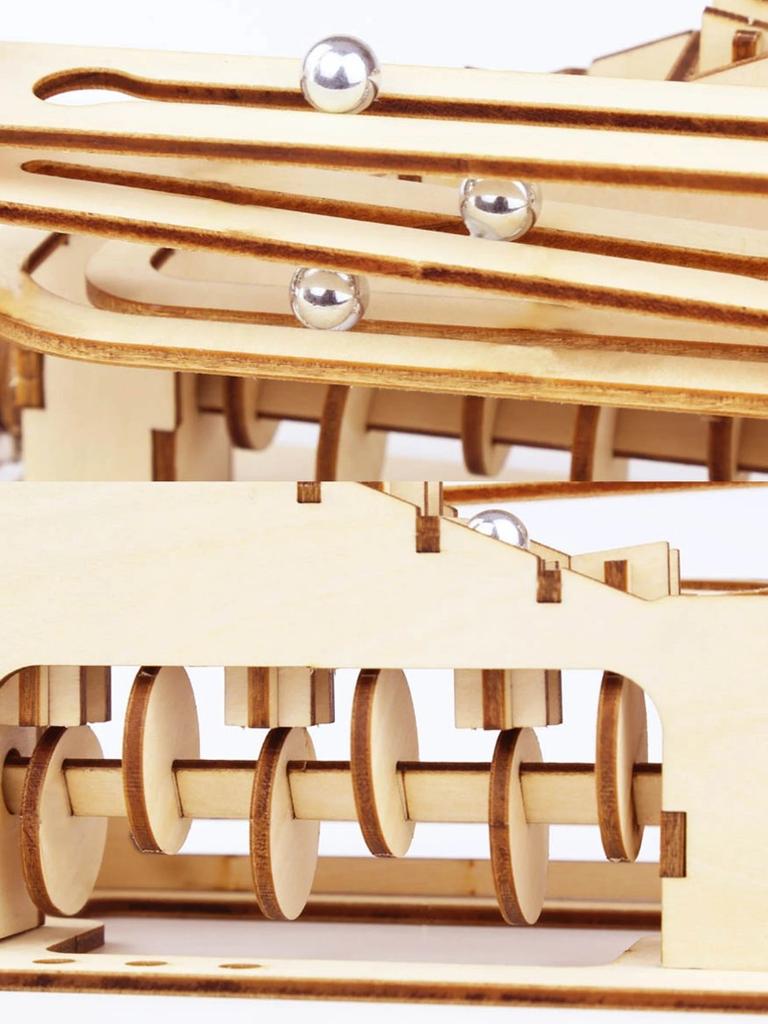 Diy Model Building Kits With Mechanical Puzzles Spiral Marble Run 3D Wooden Puzzles For Adults And Teens