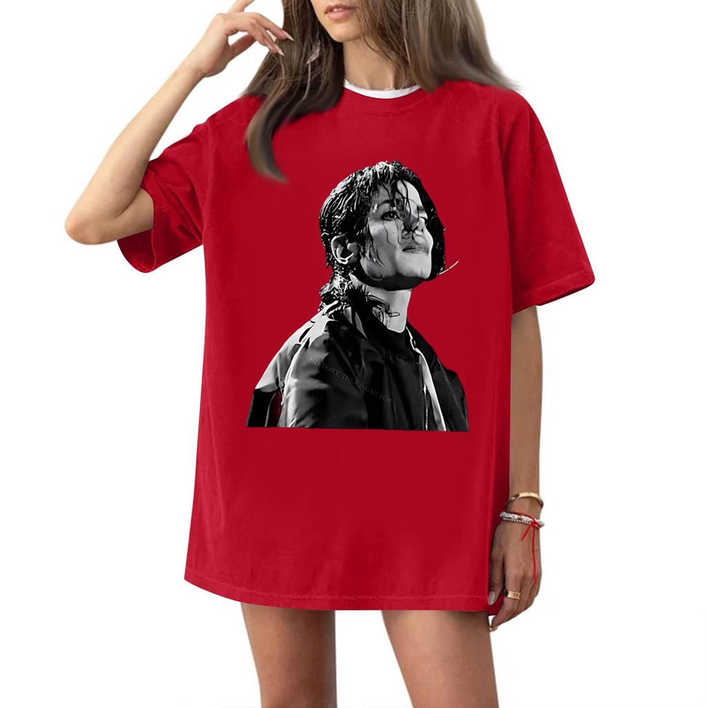 Women's Fashionable Casual Short Sleeved Printed T-Shirt Round Neck Top