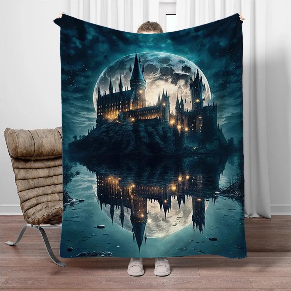 

Flannel Blanket Magic Academy Patterns Printed Blanket Gift Couch Bed Sofa Car Travelling Blanket Birthday Home Travel Kid Gifts 75x90cm