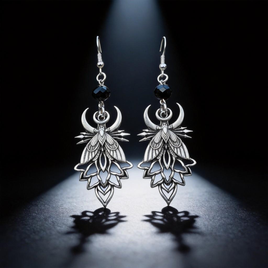 Moon Themed Statement Earrings For Women With Electroplated Gothic Design