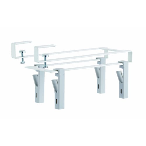 Yamazaki Under-Cabinet Rotating Clips, 4-Piece Set, White, Approx. W11.7 x D28 x H14.5cm (including clips), Easy-to-Grip Plate, 360-Degree Rotation, D