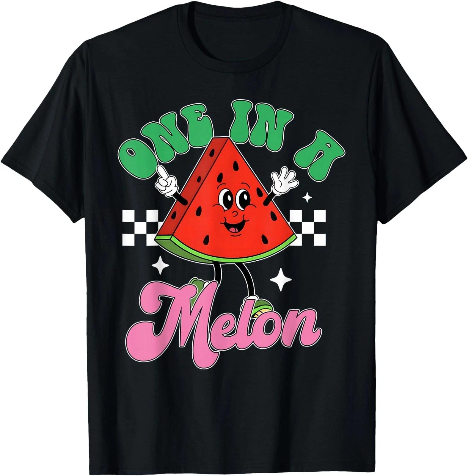 Funny Cute Retro Watermelon One in A Melon Summer Vacation T-Shirt S