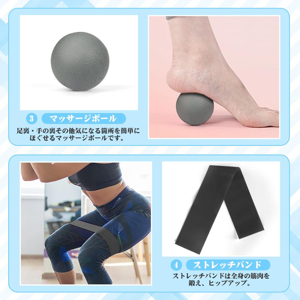 Rondofy Faszienrolle 500KG Tragfähigkeit Kinmaku Rolle Muskelentspannung Cellulite Rolle Dehnungsgerät 5-teiliges Set Aufbewahrung