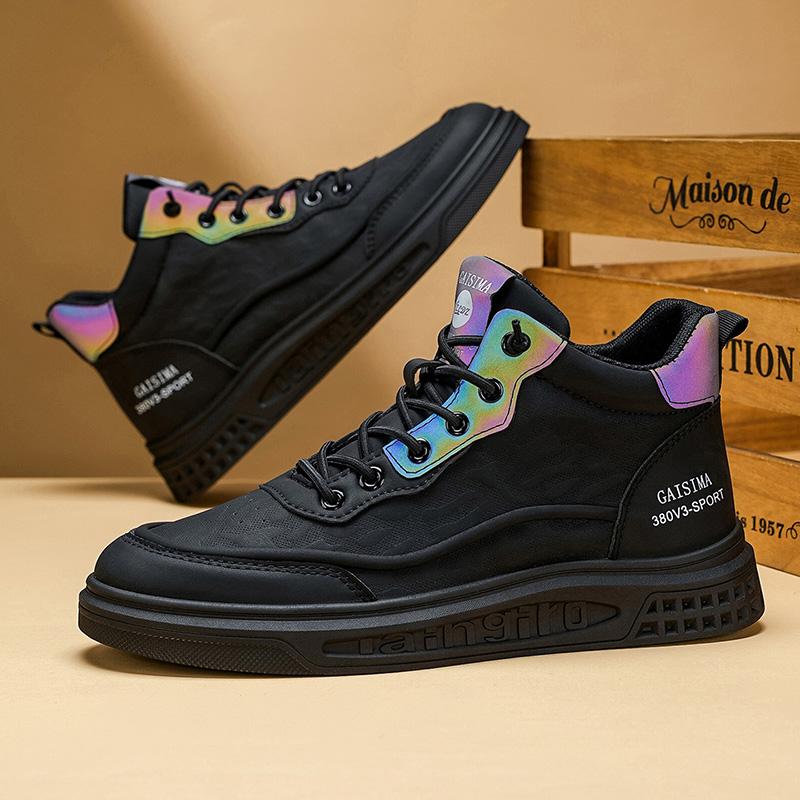 New Men's Classic Fashion High Top Thick Sole Skateboarding Shoes Comfortable Soft Sole Basketball  Sneakers