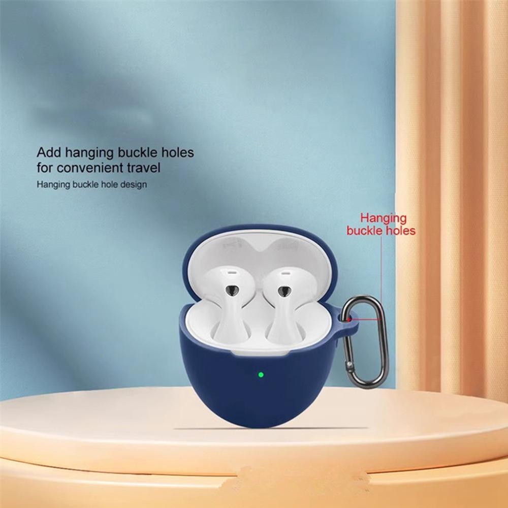 For Huawei FreeBuds 6 Silicone Case Wireless Earphones Protective Cover with Anti-Lost Buckle