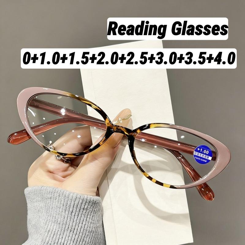 Fashion Cat-Eye Small Frame Presbyopia Glasses Ultra-Lightweight Comfortable Unisex Fashion Reading Glasses Diopter 0 To +4.0