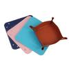 1 Pcs Creative Desk Storage PU Folding Imitation Leather Tray Sundries Key Snack Decoration Box Organizer Office School Supplies