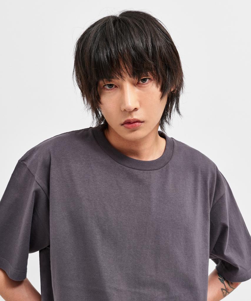 C WEAR BY THE GENIUS Men'S Crop T-Shirt Charcoal