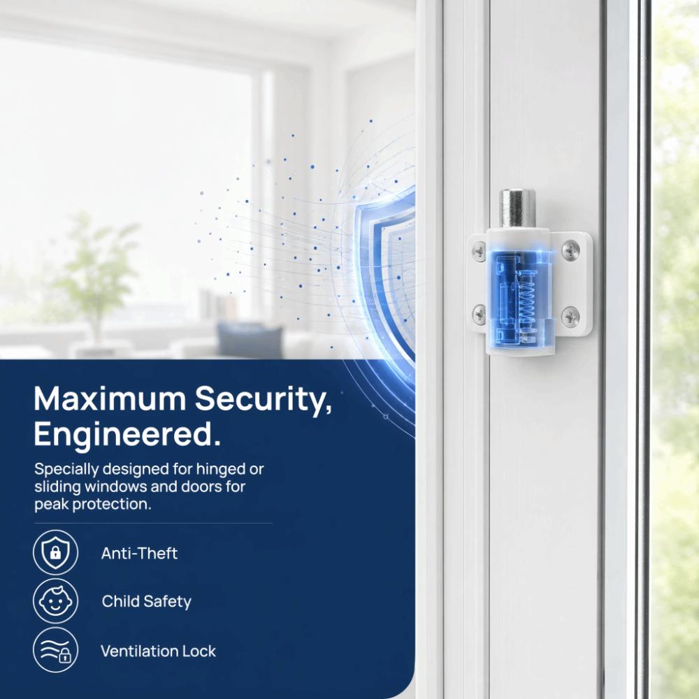 Easy Install Sliding Window Lock Keyed Lock Patio Door Lock Safety Window Security Lock  Home
